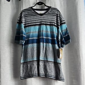 Ecoths Stripe Gray And Lake Blue Men's Shirt
